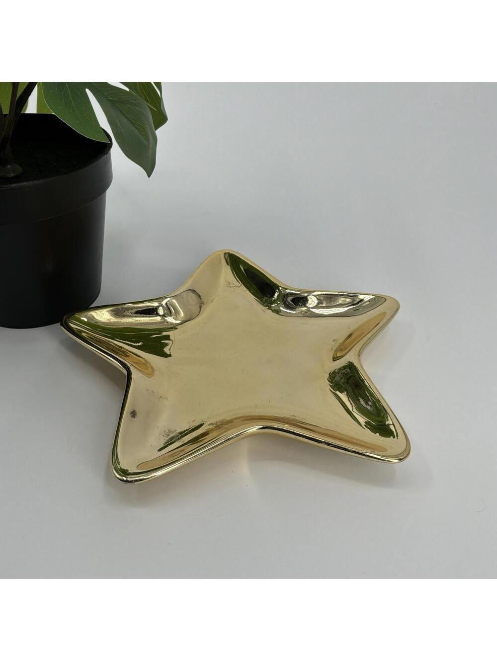 AVON Gold Star Trinket Dish Celestial Whimsigoth Decor Jewelry
